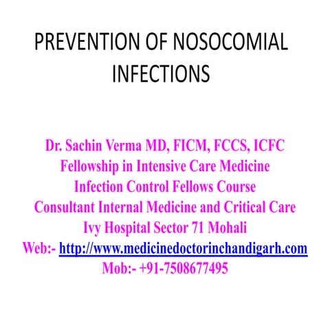 Prevention of nosocomial infections