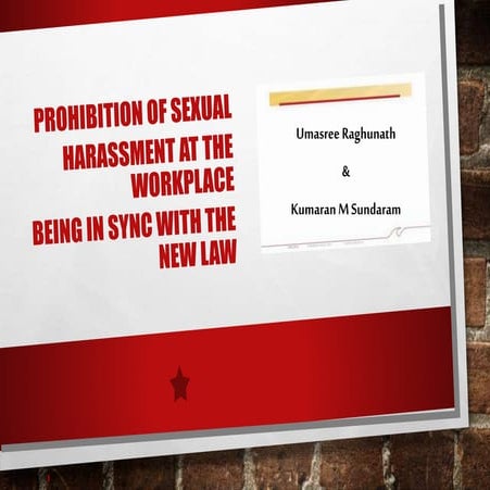 Prevention of sexual harassment at the workplace