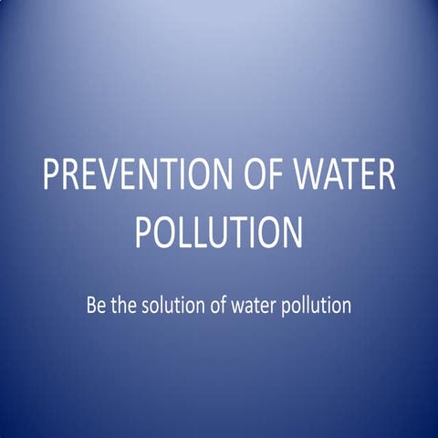 Prevention of water pollution