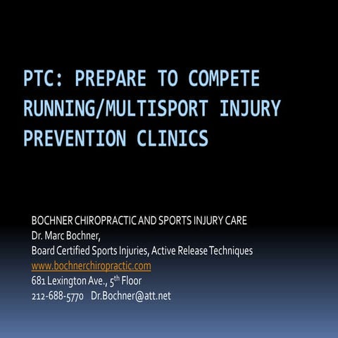 Prevention, prehab and performance triathlon & running injury clinic