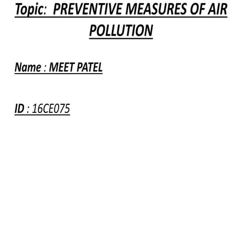Preventive measure of air pollution