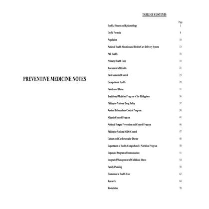 preventive medicine notes
