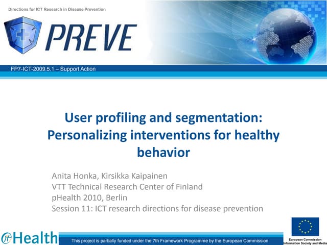 pHealth - User profiling and segmentation