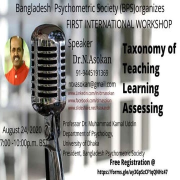 Preview of Taxonomy of Teaching Learning and Assessing Workshop