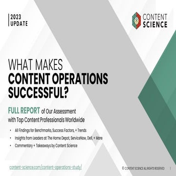 What Makes Content Operations Successful? 2023 Executive Summary | PDF