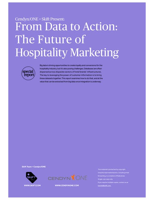 SkiftReport - CendynOne - From Data to Action: The Future of Hospitality Marketing