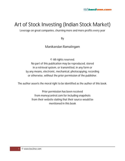 Preview art of stock investing   indian stock market