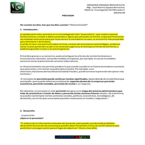 La Prevision | DOCX