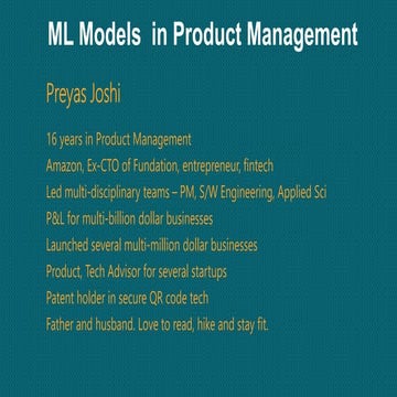 Machine Learning for Product Leaders. | PPTX