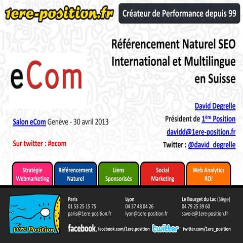 Référencement international et SEO en Suisse
