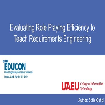 Evaluating Role Playing Efficiency to Teach Requirements Engineering