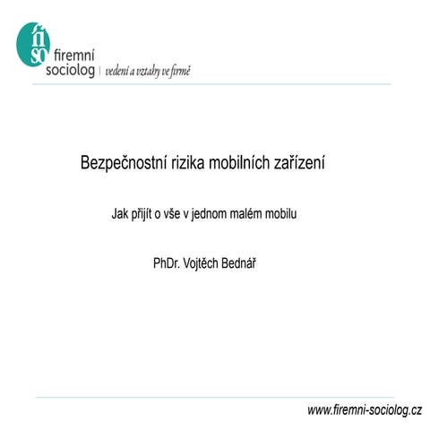 Rizika mobilních zařízení