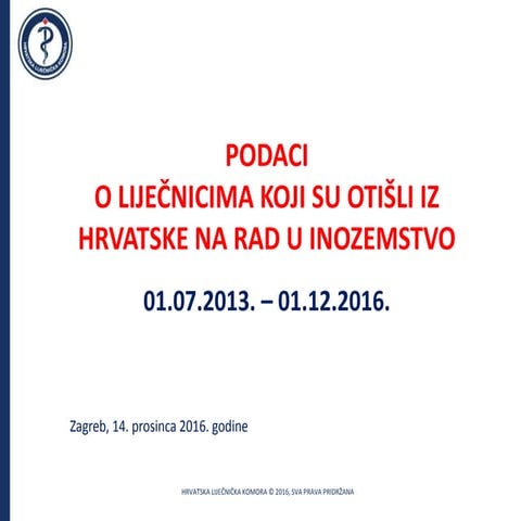 Podaci o liječnicima koji su otišli na rad u inozemstvo