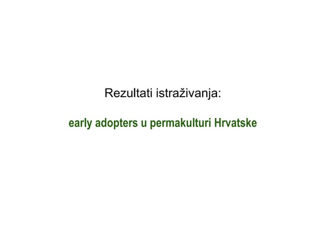 Istraživanje o permakulturi u Hrvatskoj