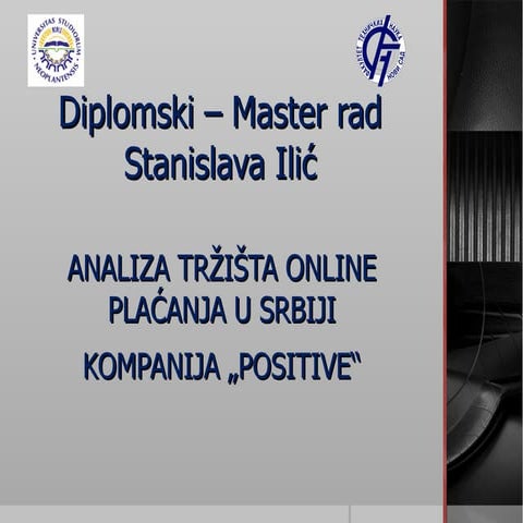 Stanislava Ilić, Master rad - ANALIZA TRZISTA ONLINE PLACANJA U SRBIJI ...