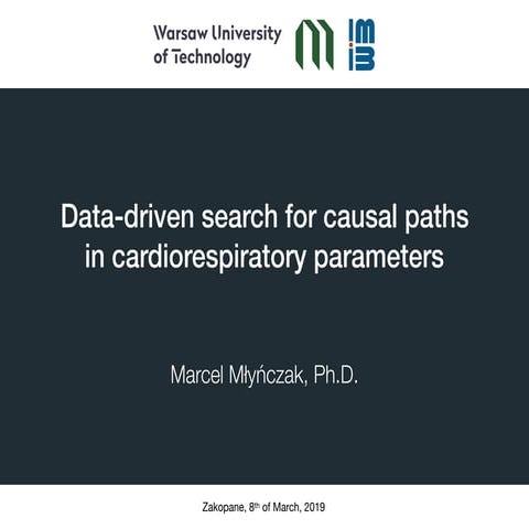 Data-driven search for causal paths  in cardiorespiratory parameters