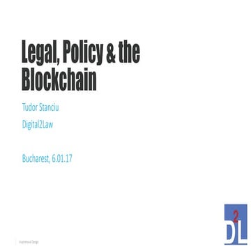 Legal, Policy & the Blockchain