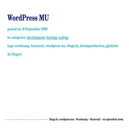Prezentare Blogu Lu WordCamp
