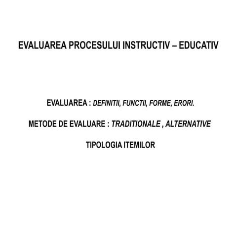 Prezentare evaluare