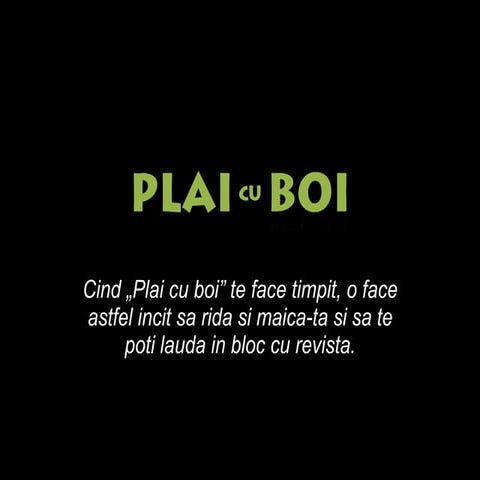 Prezentare Plai cu Boi