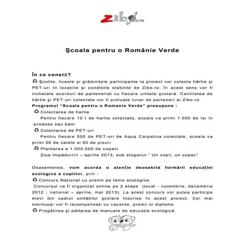 Scoala pentru o Romanie Verde