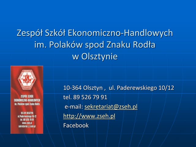 Zespół Szkół Ekonomiczno-Handlowych | PPTX | Career Planning | Careers