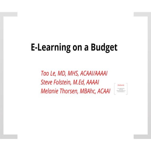 E-Learning on a Budget PDF