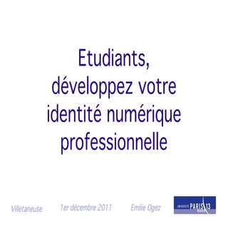 Etudiants, développez votre identit...