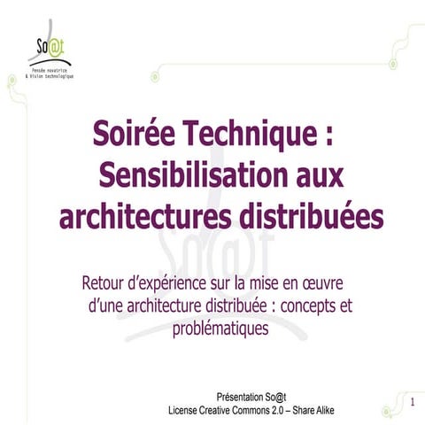 Introduction sur les problématiques d'une architecture distribuée