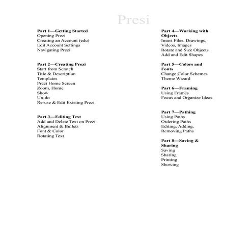 Prezi outline 2011 copy | PDF