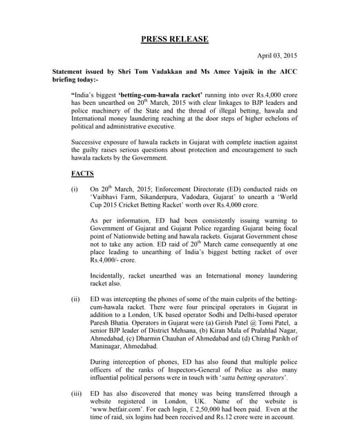 Statement of shri girish parshottam patel | PDF