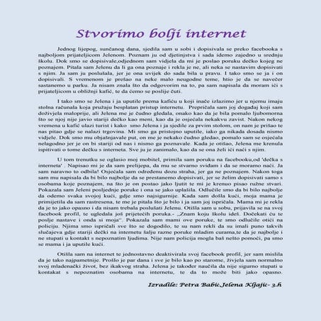 Priča "Sigurnost na internetu" | PDF