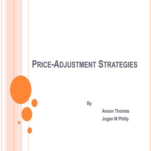 Price adjustment strategies