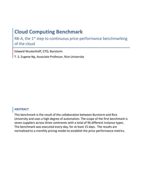 IaaS Price performance-benchmark