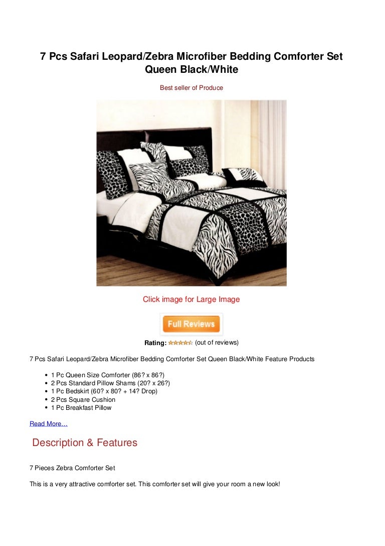 Price 7 Pcs Safari Leopard Zebra Microfiber Bedding Comforter Set Que