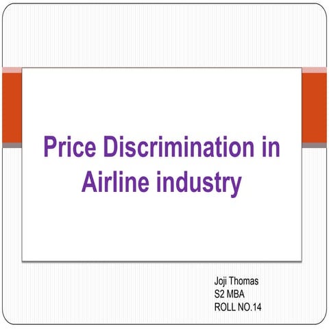 Price discrimination in airline industry