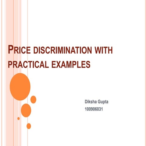 Price driscrimination