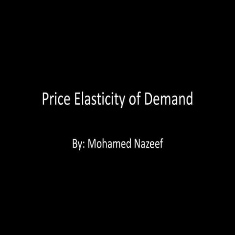 Price Elasticity of Demand
