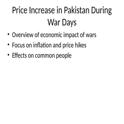 price_increase_pakistan_during war in the world | PPTX