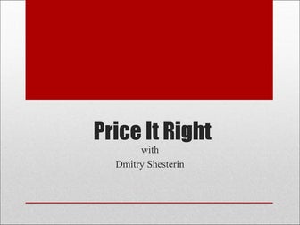 Price it right with dmitry shesterin