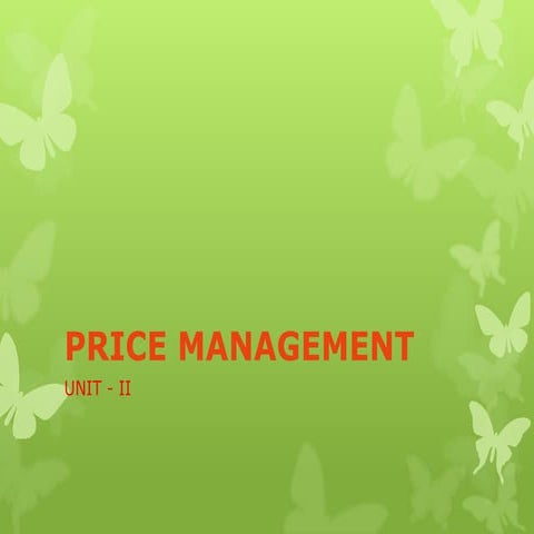 Price management and pricing decisions
