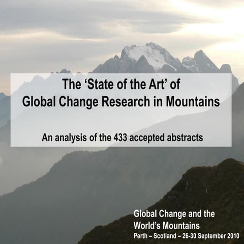 The ‘State of the Art’ of Global Change Research in Mountains - An analysis o...