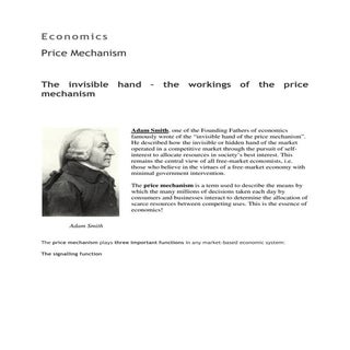 Economics - Price mechanism