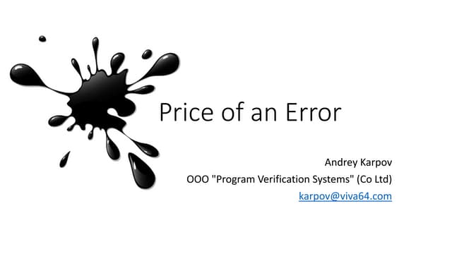 Price of an Error