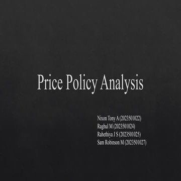 Price Policy Analysis of environment business work