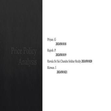 Price Policy Analysis in Agribusiness Policy