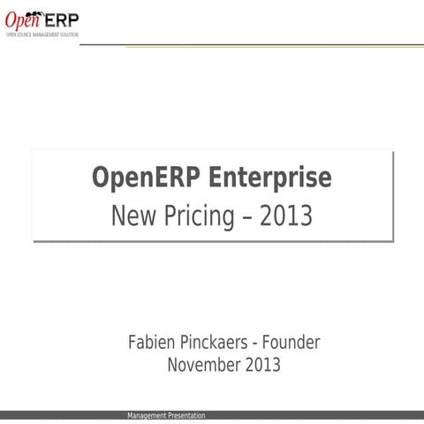OpenERP Enterprise - 2013 Pricing