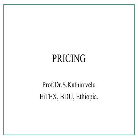Pricing