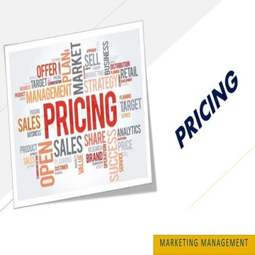 Pricing in marketing Management