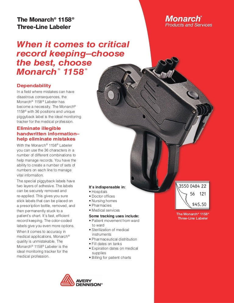 The Monarch 1158 Pricing gun